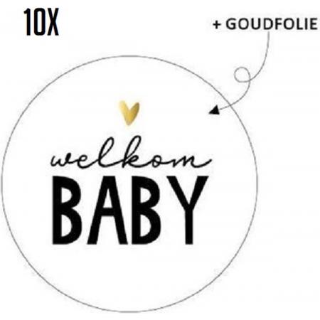 10x Sluitsticker Welkom BABY | RONA DESIGN® | Jongen | Meisje | Baby | 40 mm | Geboorte Sticker | Sluitzegel | Sticker Geboortekaart | Baby nieuws | Zwangerschap | Luxe Sluitzegel